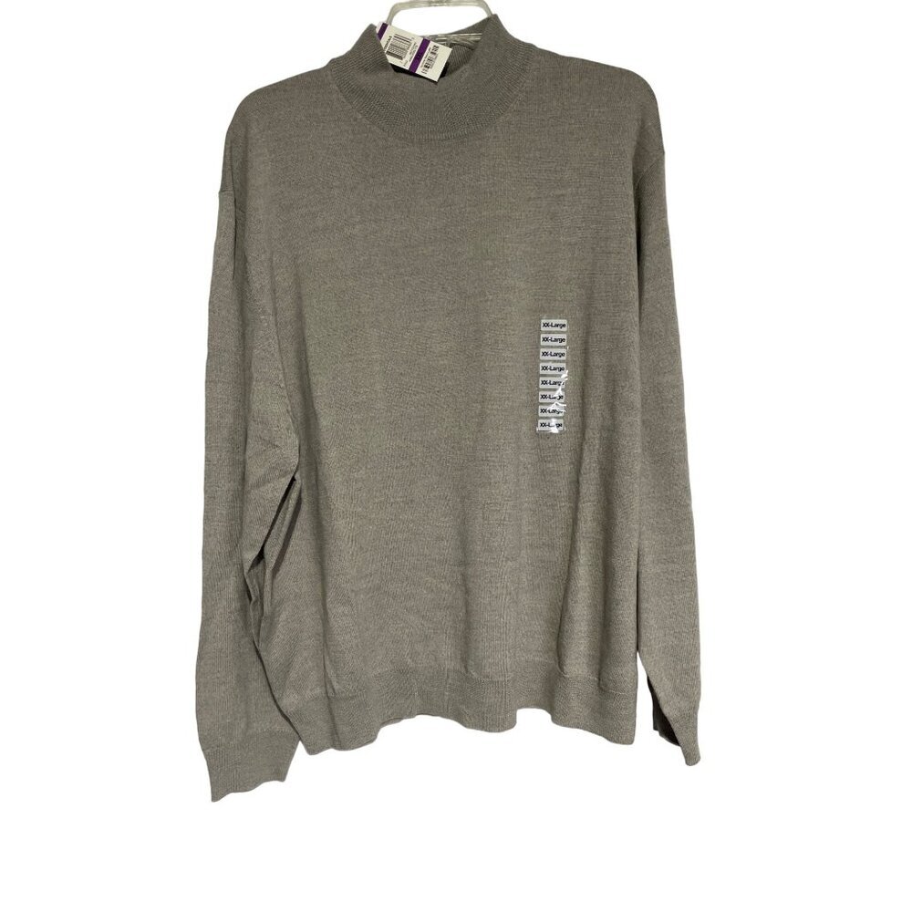 Men's Sweater Turtle Neck 100%‎ Wool Wool Gray Size XXL New